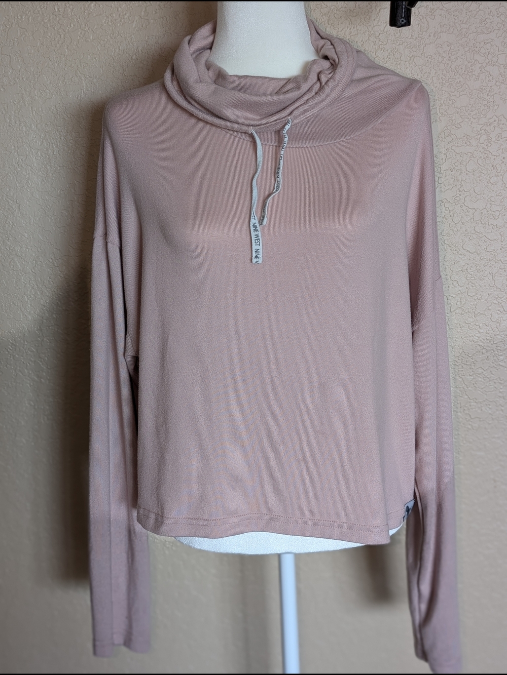 Nine West Blush Cowl Neck Drawstring Sweater / Sleep Wear